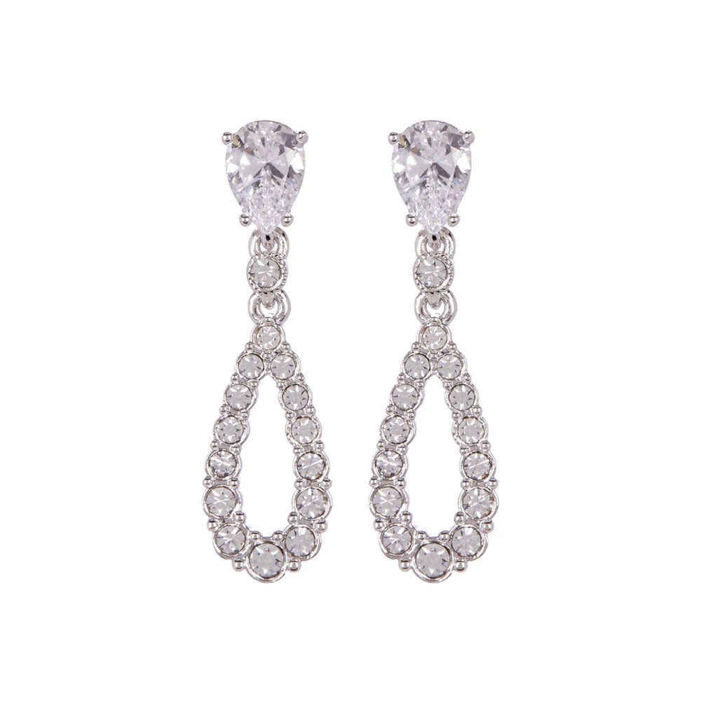Nadri CZ open teardrop earrings